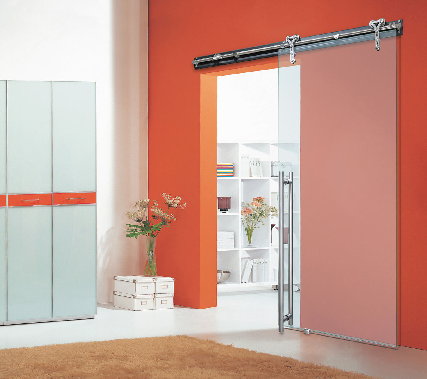Heavy Duty Wall Mount Hanging Sliding Barn Glass Door Track Rail System Hardware.jpg